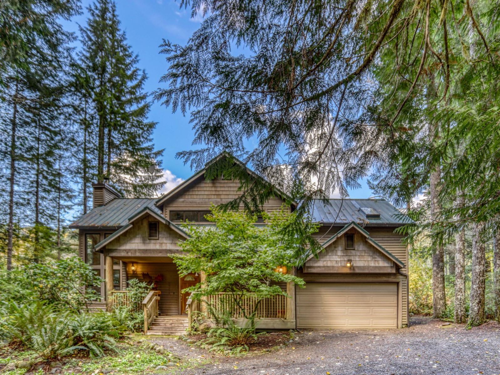 Sandy Riverfront Custom Home on Nearly Two acres on Mt. Hood