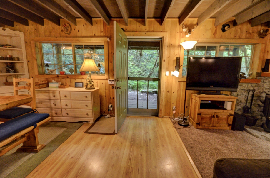 Open floor plan in a Still Creek Cabin
