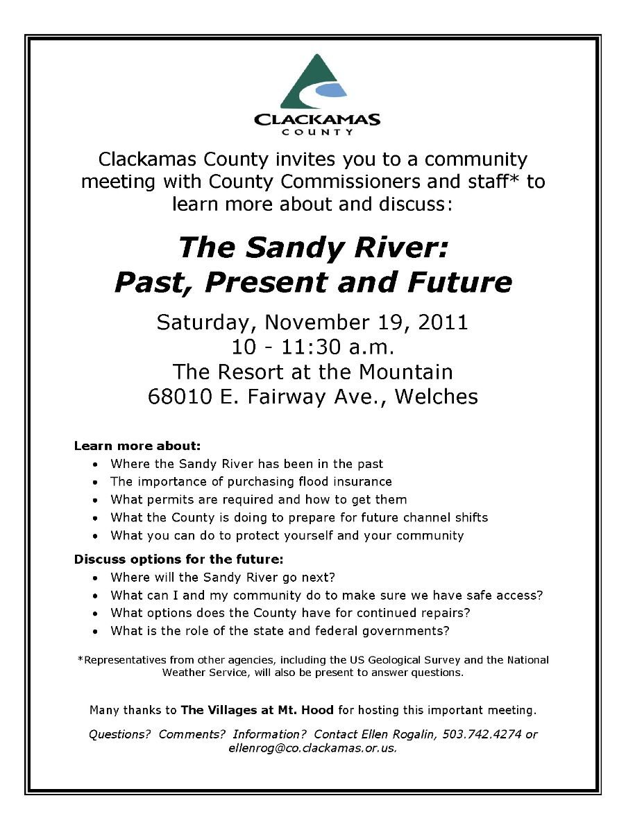 Clackamas County Meeting on the Sandy River