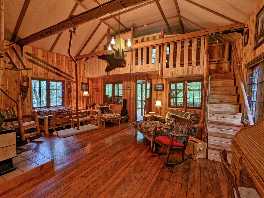 Knotty Pine Cabin with Wood Floors