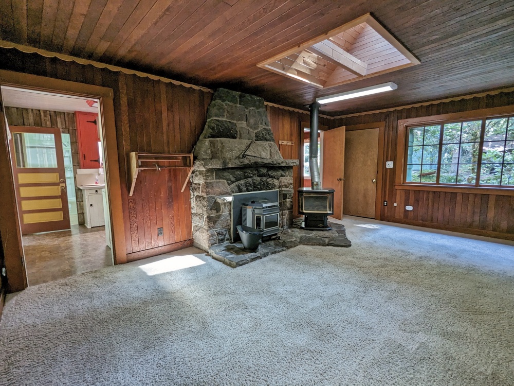 Stone Fireplace in a 1939 Rhododendron Cabin