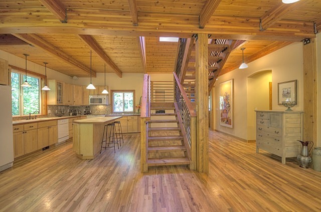 Tons of Wood throughout this Rhododendron Oregon Home on Mt. Hood