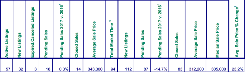 Mt. Hood Real Estate Sales Statistics for June 2017