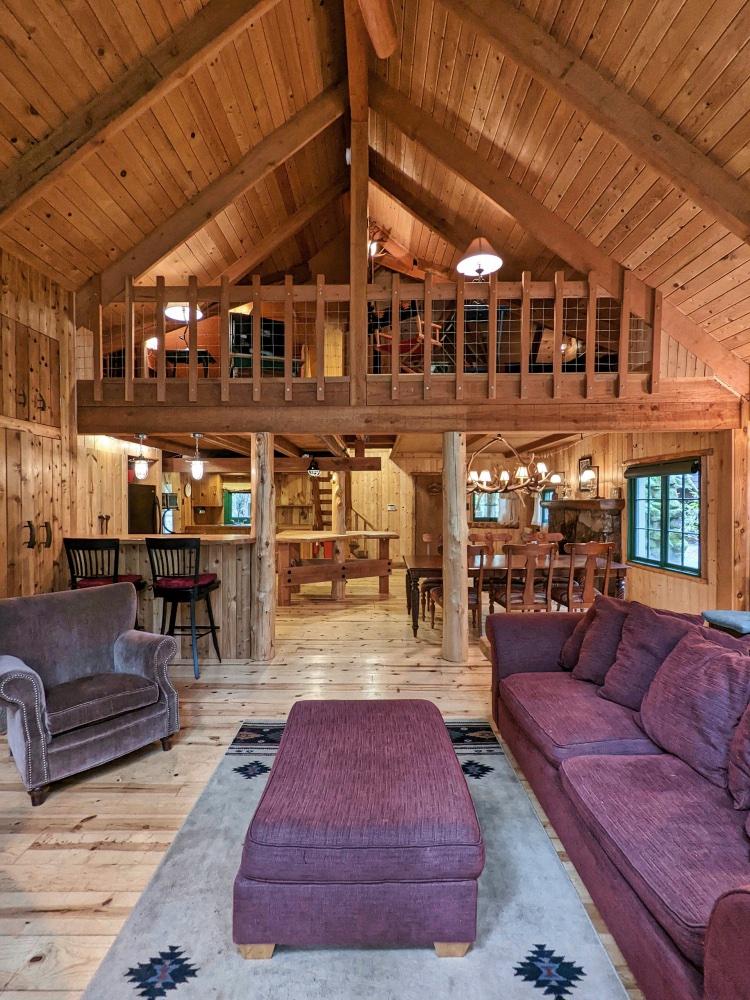 Soaring Ceiling in this Craftsman Style Zig Zag Riverfront Cabin near Mt. Hood
