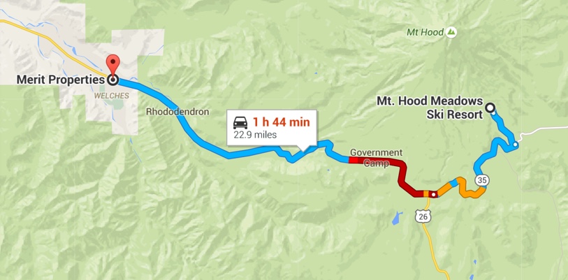 Mt. Hood Traffic Jam from Mt. Hood Meadows to Welches Oregon during Holdiay Break 2015