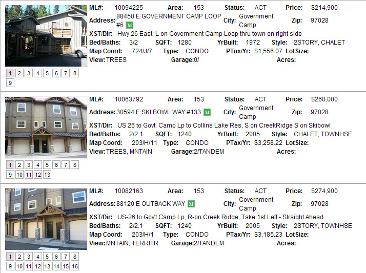 Government Camp condo foreclosures